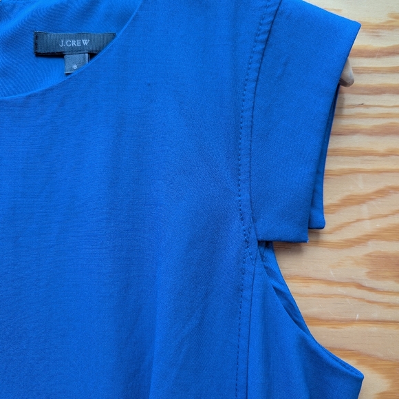 J Crew Resume Dress Wool Blend Sheath Cap Sleeves Pockets Size 8 Royal Blue - Picture 7 of 7